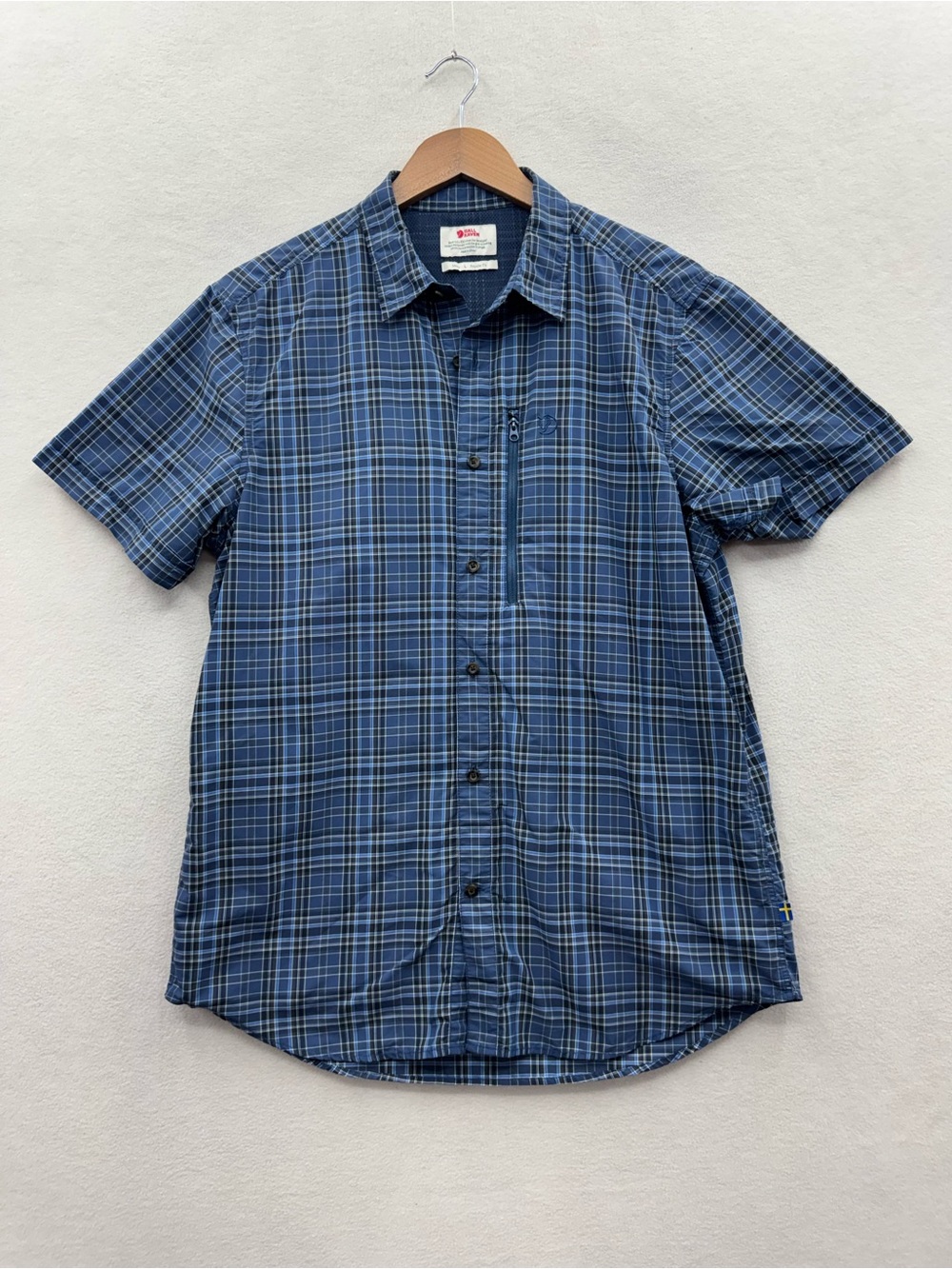 Fjallraven Shirt Mens Large Blue Abisko Hike Hiking Outdoors Vented Trekking